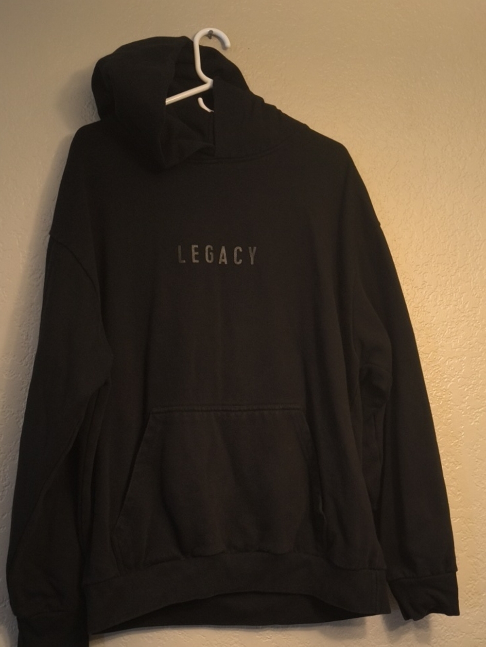 Legacy Brand Co M Xl Black Crewneck Hoodie with Subtle Chest Logo / Back Design